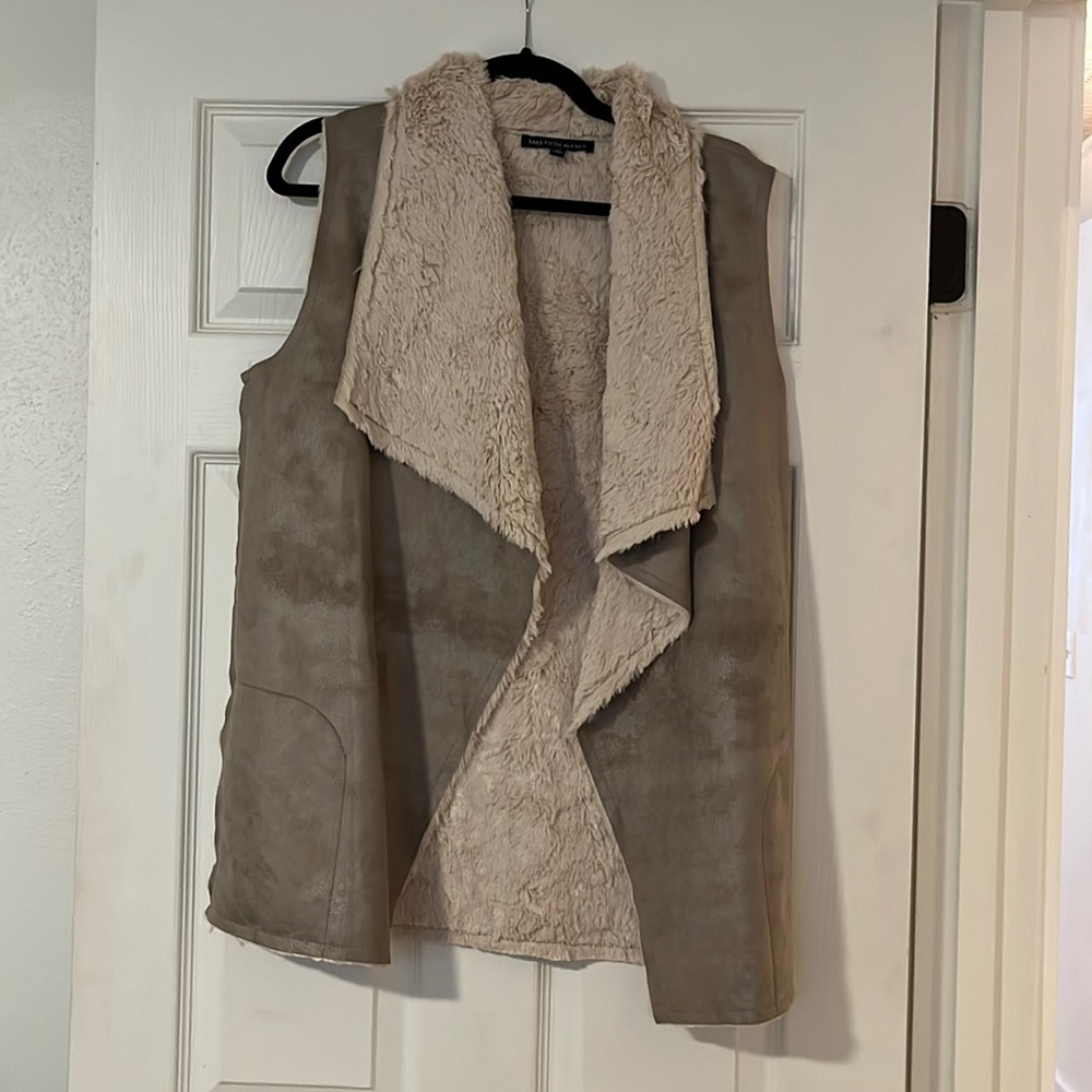 Saks 5th Ave Faux Suede and Fur Vest